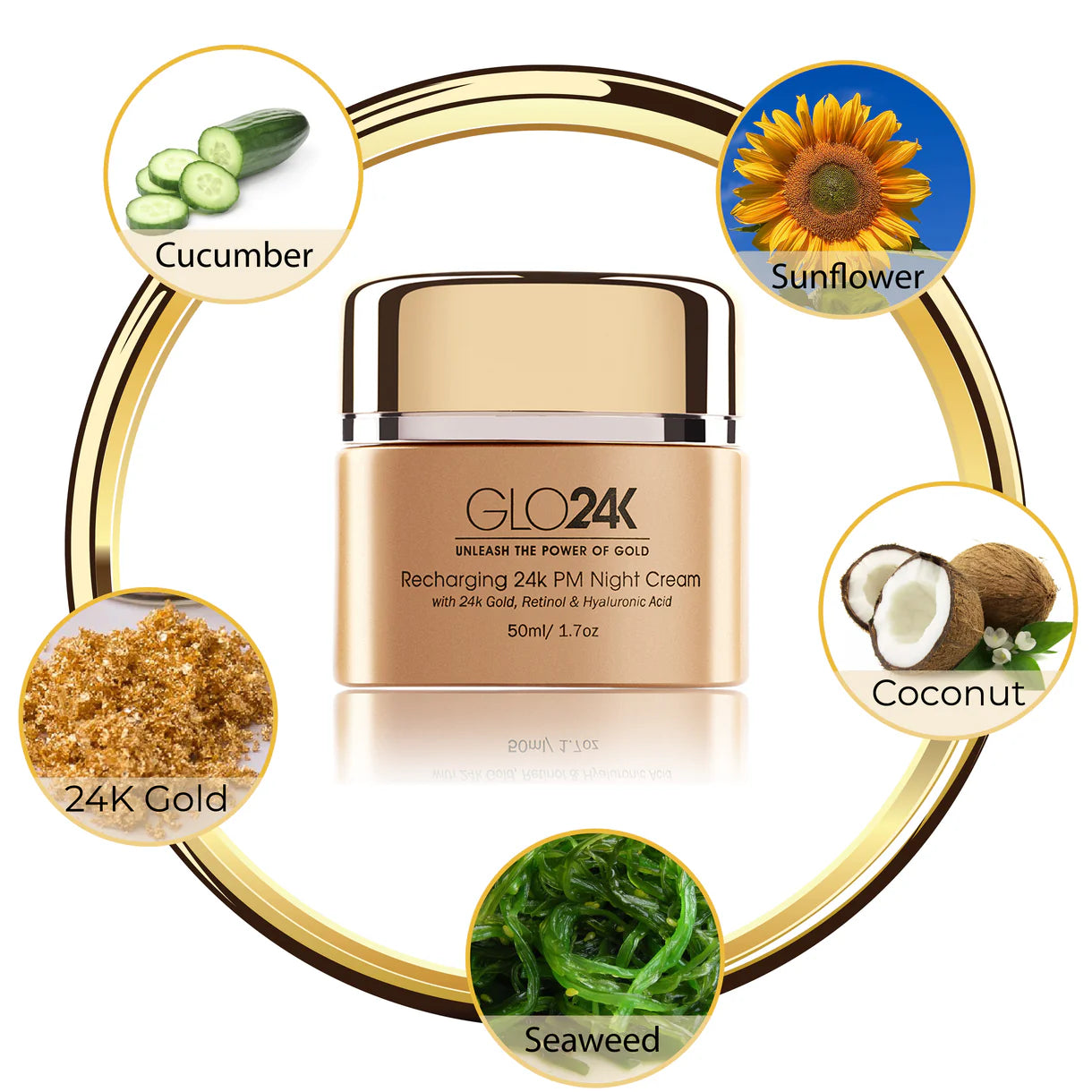 GLO24K Recharging 24K PM Night Cream