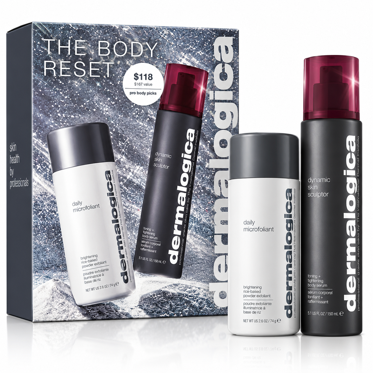 Dermalogica body reset set + free gift